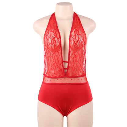 Lingerie sexy Pyjama sexy une pièce bretelles suspendues au cou