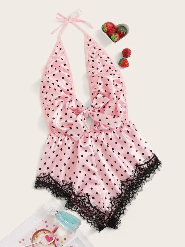 Tube Top Ice Silk Pajamas Women Summer Korean Seduction Sexy Sling One Piece Sexy Sleepwear