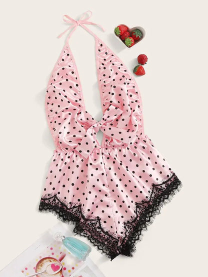 Tube Top Ice Silk Pajamas Women Summer Korean Seduction Sexy Sling One Piece Sexy Sleepwear