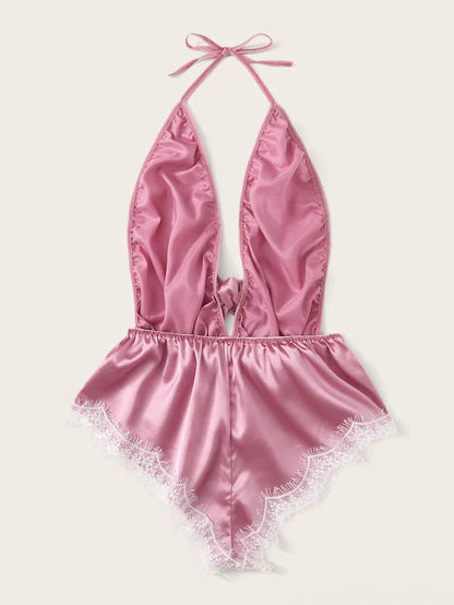 Tube Top Ice Silk Pajamas Women Summer Korean Seduction Sexy Sling One Piece Sexy Sleepwear