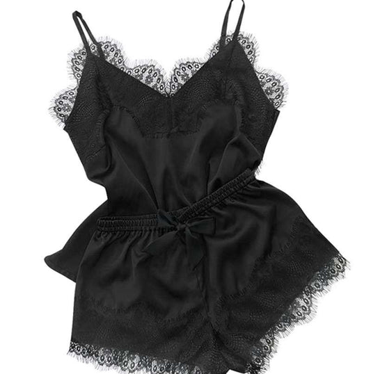 Pyjamas sous-vêtements ensemble de pyjamas sexy à col en V Service à domicile