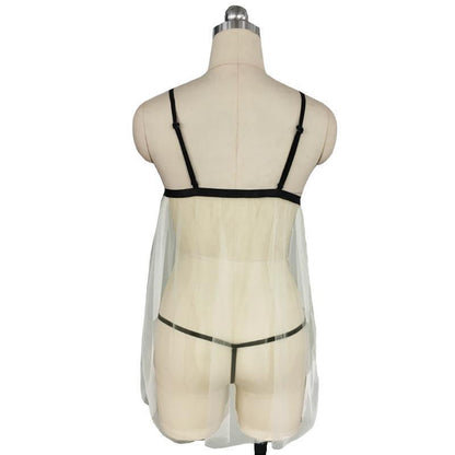 Jupe à bretelles sexy Lingerie sexy brodée