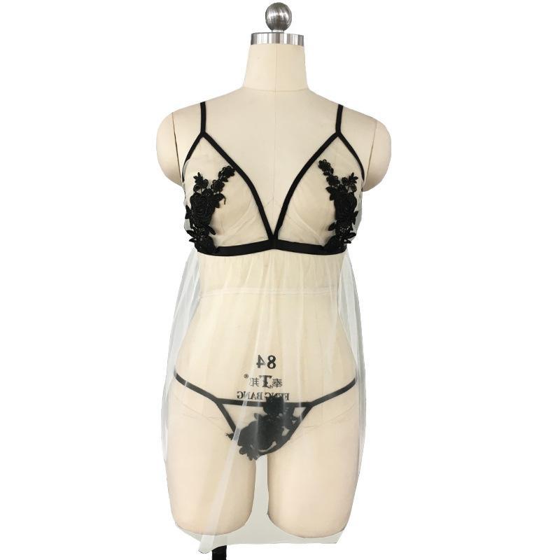 Jupe à bretelles sexy Lingerie sexy brodée