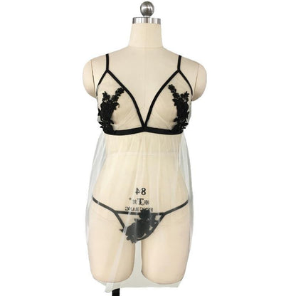 Jupe à bretelles sexy Lingerie sexy brodée