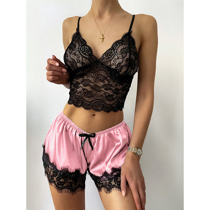 Ensemble écharpe sexy en dentelle transparente