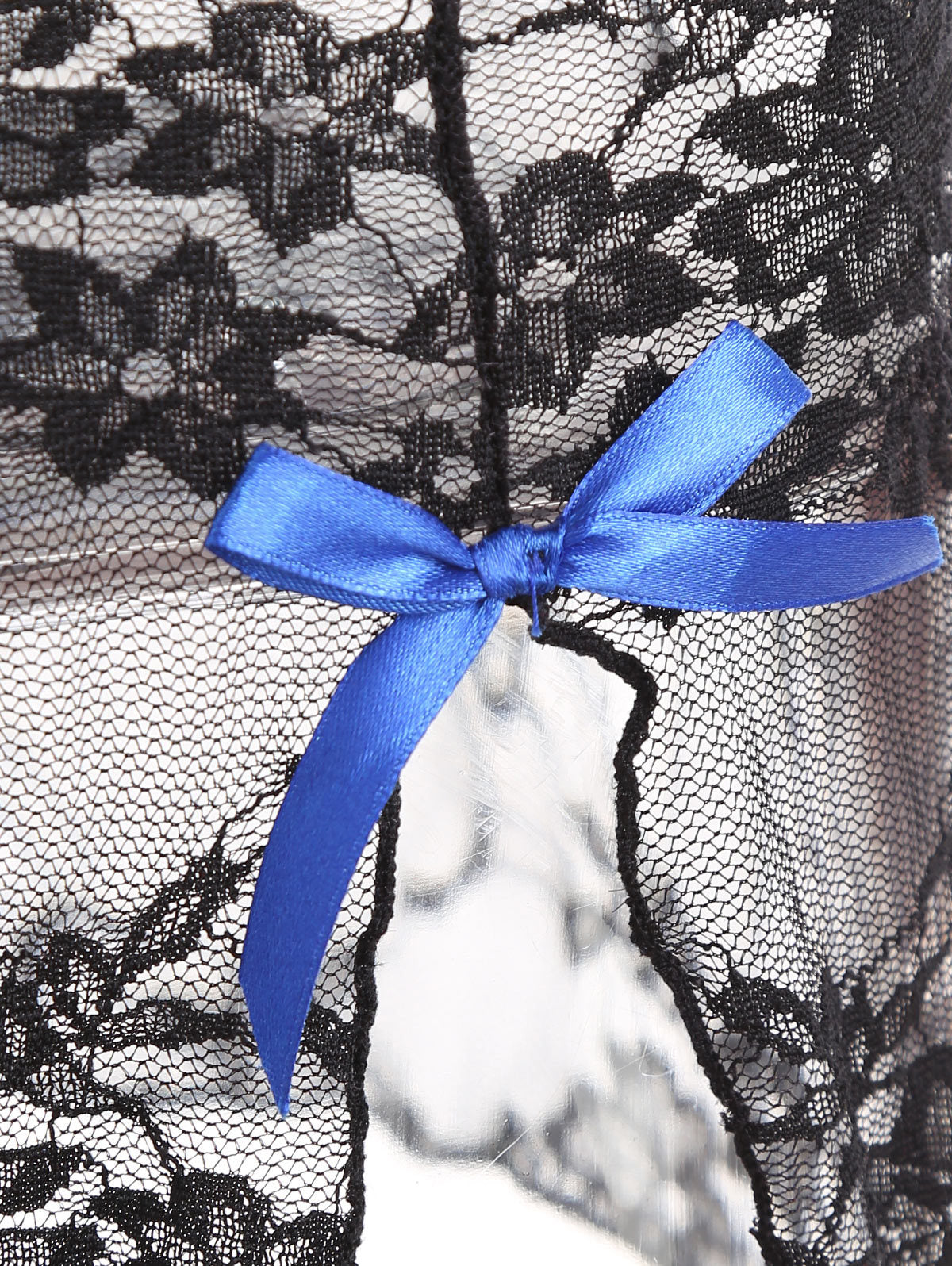 Lencería sexy Conjunto de pijama transparente con espalda abierta Camisón hueco de encaje