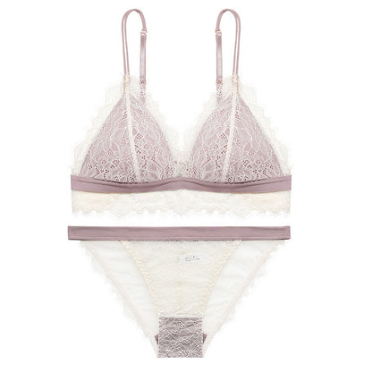 Ensemble soutien-gorge et culotte en dentelle fine pour femmes sexy