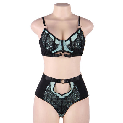 Grand ensemble de soutien-gorge sexy en satin rose sexy avec coutures en dentelle