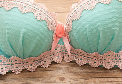 Soutien-gorge sexy à bordure en dentelle, soutien-gorge confortable, ensemble de sous-vêtements culotte réglable, nouveau style
