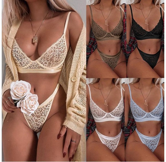 Señoras Temptation Lace Sujetador de tres puntos Sling Sex Lencería sexy En stock