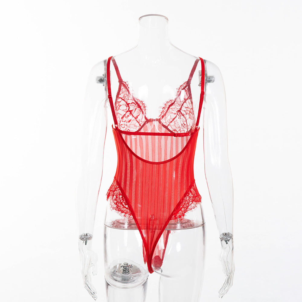 Lingerie Sexy en dentelle pour femmes, commerce extérieur européen et américain, une pièce
