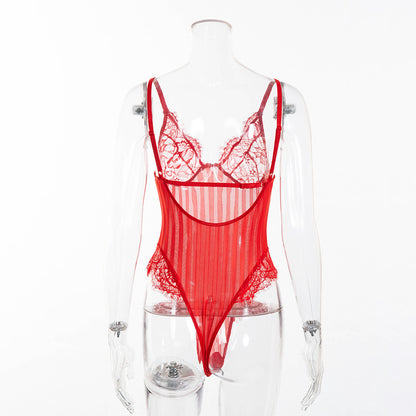 Lingerie Sexy en dentelle pour femmes, commerce extérieur européen et américain, une pièce