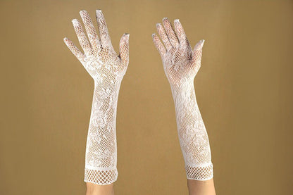Mesh Jacquard Mittens Wedding Gloves Hotel Ceremonial Ball Gloves