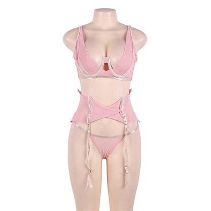 Ensemble pyjama sexy avec jarretelles et lingerie sexy