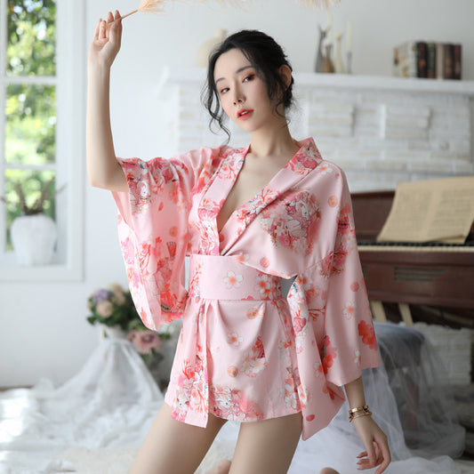 Nuevo Fabricantes de lencería Aexy, lencería Sexy para mujer, traje tipo Kimono estampado japonés nuevos,