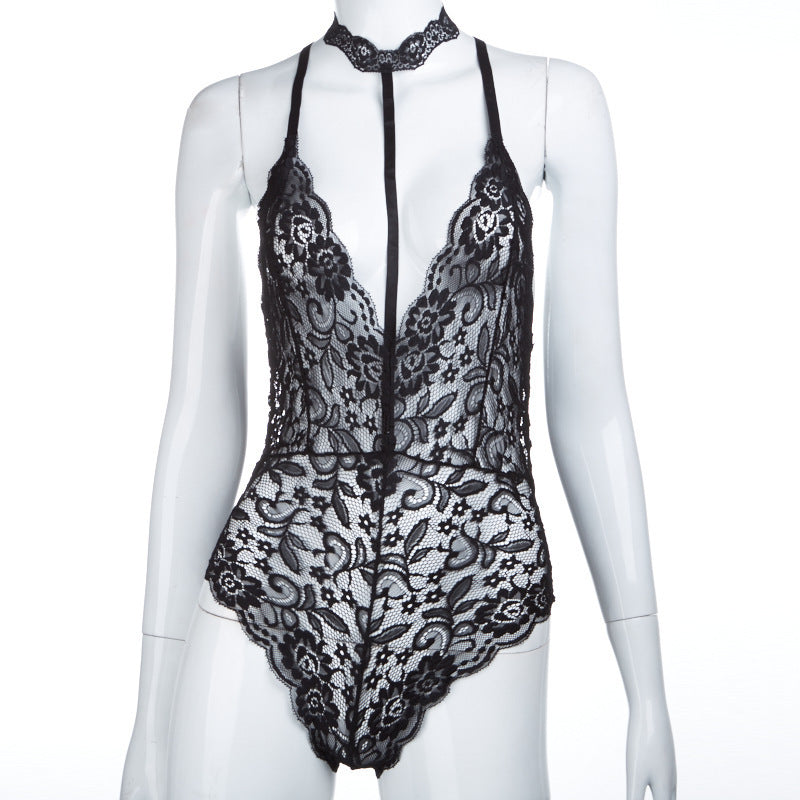 Sentiment sous-vêtements nouveau Style une pièce Sexy dentelle cou suspendu