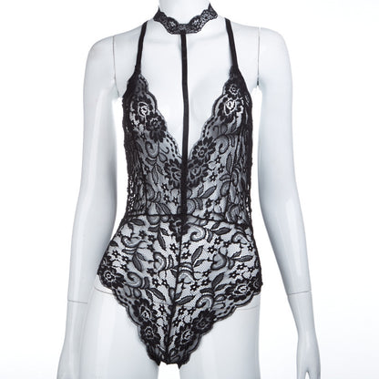 Sentiment sous-vêtements nouveau Style une pièce Sexy dentelle cou suspendu