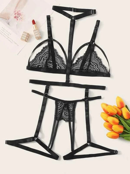 Lencería sexy estilo de tres puntos.