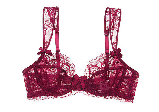 Conjunto de sujetador cómodo transparente de copa fina sexy de encaje europeo y americano 9188