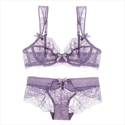 Soutien-gorge en dentelle européen et américain, sexy, bonnet fin, transparent, confortable, ensemble 9188