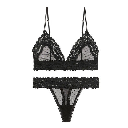 Sexy beau dos Triangle tasse sans anneau en acier confortable respirant doux ensemble de soutien-gorge
