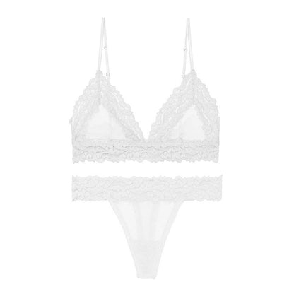 Sexy beau dos Triangle tasse sans anneau en acier confortable respirant doux ensemble de soutien-gorge