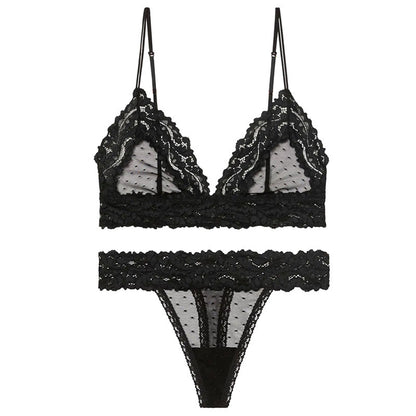 Sexy beau dos Triangle tasse sans anneau en acier confortable respirant doux ensemble de soutien-gorge