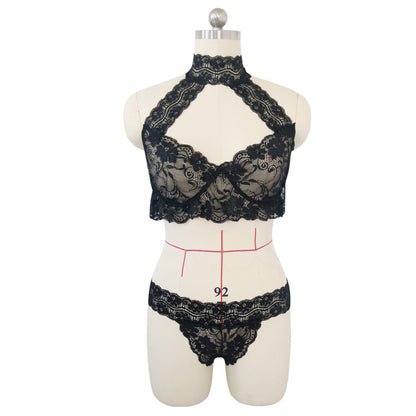 Sexy Encaje Profundo V Hueco Halter Cuello Grasa MM Traje Sexy Lencería Sexy