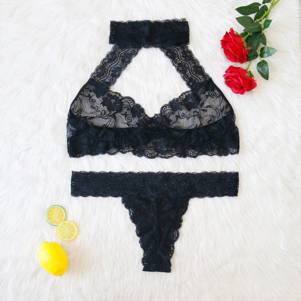 Sexy Encaje Profundo V Hueco Halter Cuello Grasa MM Traje Sexy Lencería Sexy