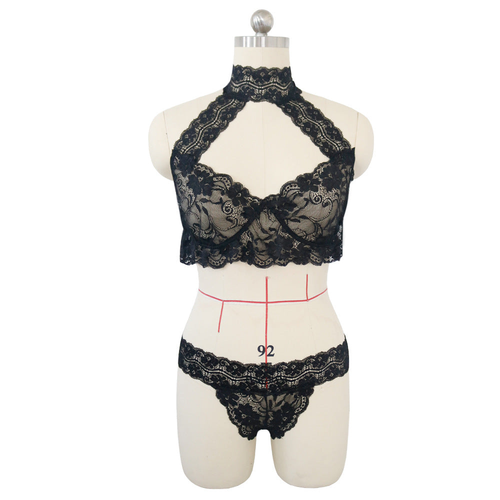 Sexy Encaje Profundo V Hueco Halter Cuello Grasa MM Traje Sexy Lencería Sexy