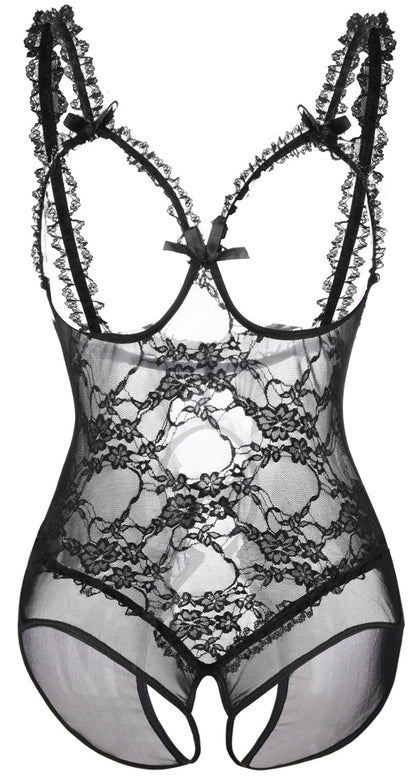 Ensemble de sous-vêtements sexy une pièce en dentelle transparente pour femme