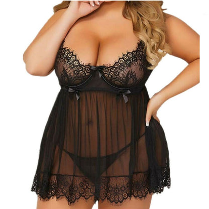 Lingerie sexy en dentelle et maille noire, sous-vêtements sexy
