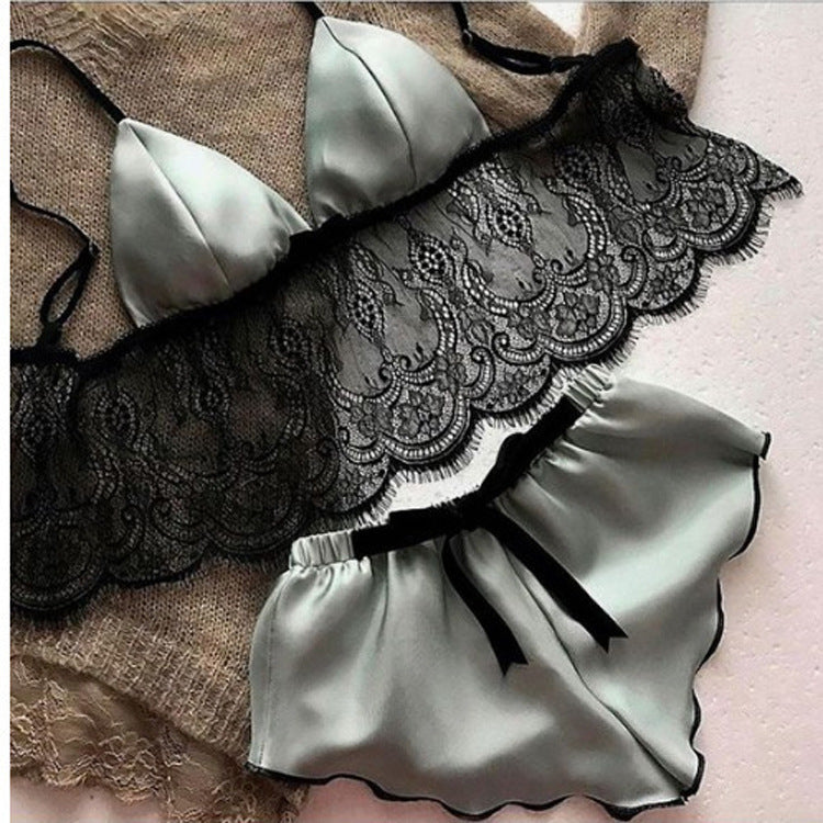 Amazon Sexy Lingerie Sexy à Trois Points Costume de Slip en Dentelle Tentation Sexy à Trois Points
