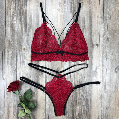 Bandage dentelle lingerie sexy femme soutien-gorge sous-vêtements