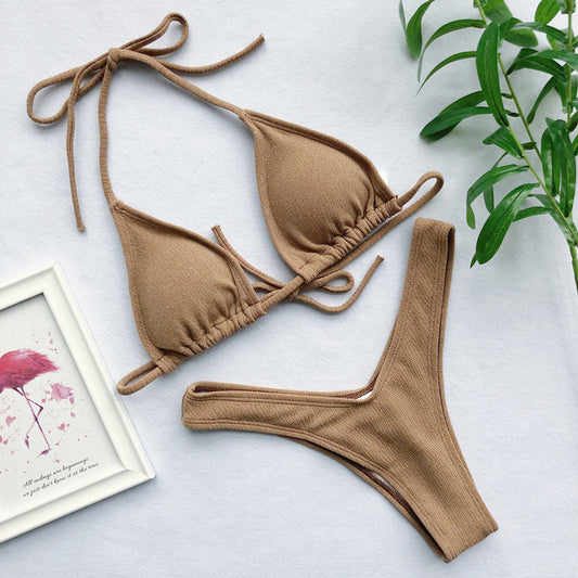 Sexy Triangle Swimsuit Set In Glitter Bikini