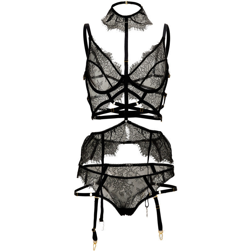 Dentelle Sexy Lingerie couture jarretière tentation suspendus cou sous-vêtements