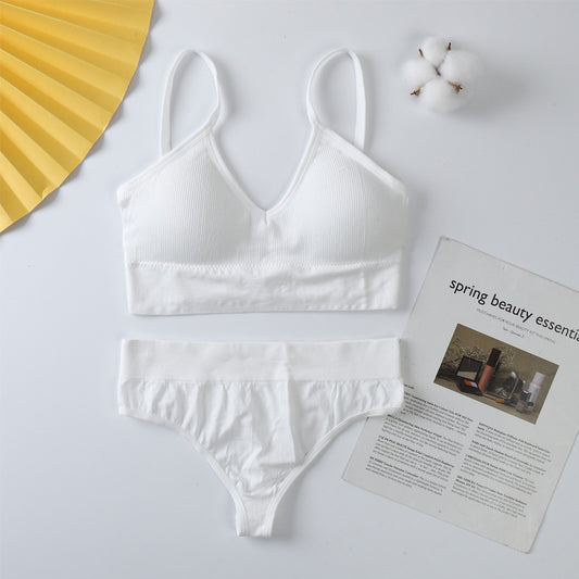 Conjunto de sujetador y braguitas para mujer, conjunto de Sujetador deportivo con realce, Tanga Sexy sin costuras, sujetador para actividad, Tanga, lencería, Top corto de Fitness, ropa interior