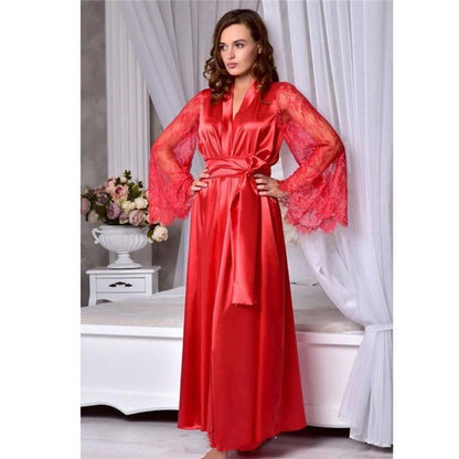 Pijama de seda para mujer, lencería sexy de verano, vestido de bata, elegante