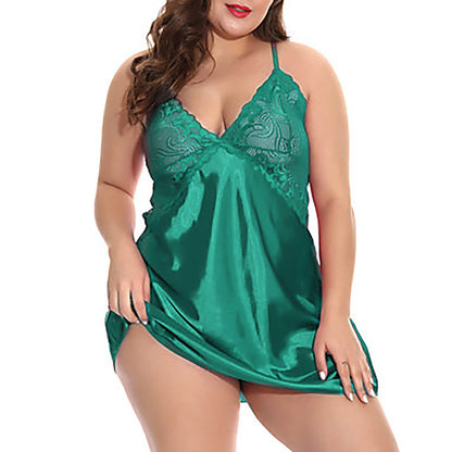 Commerce extérieur Lingerie sexy, jupe à bretelles sexy grande taille en satin extensible européen et américain, fabricants de chemises de nuit sexy en gros