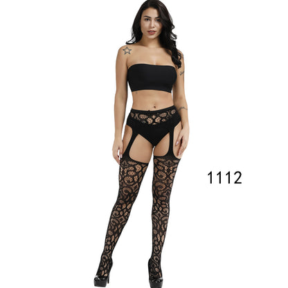 Sexy Garter Stocking Jacquard Pants Hollow