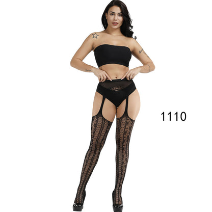 Sexy Garter Stocking Jacquard Pants Hollow