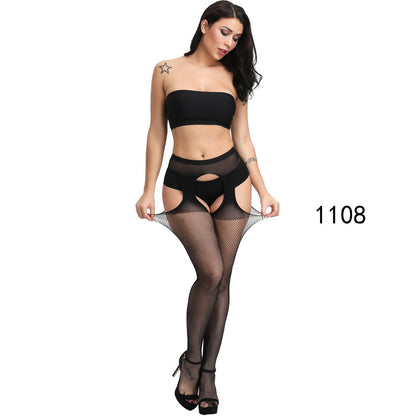 Sexy Garter Stocking Jacquard Pants Hollow