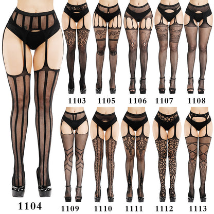Sexy Garter Stocking Jacquard Pants Hollow