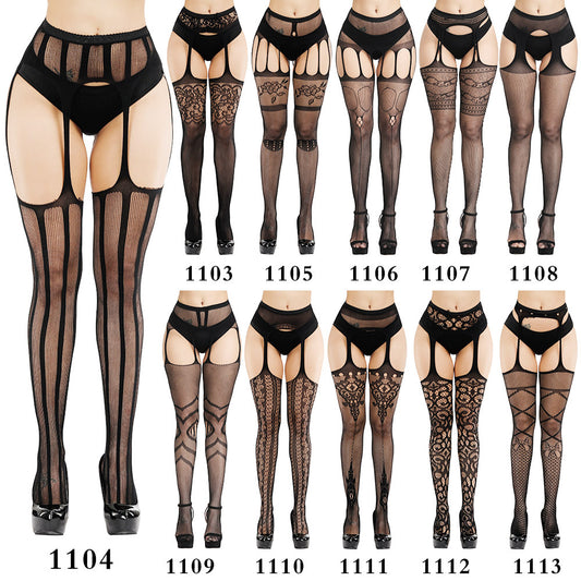 Sexy Garter Stocking Jacquard Pants Hollow