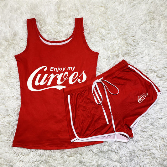 Ensemble de short à bretelles sexy à imprimé graphique