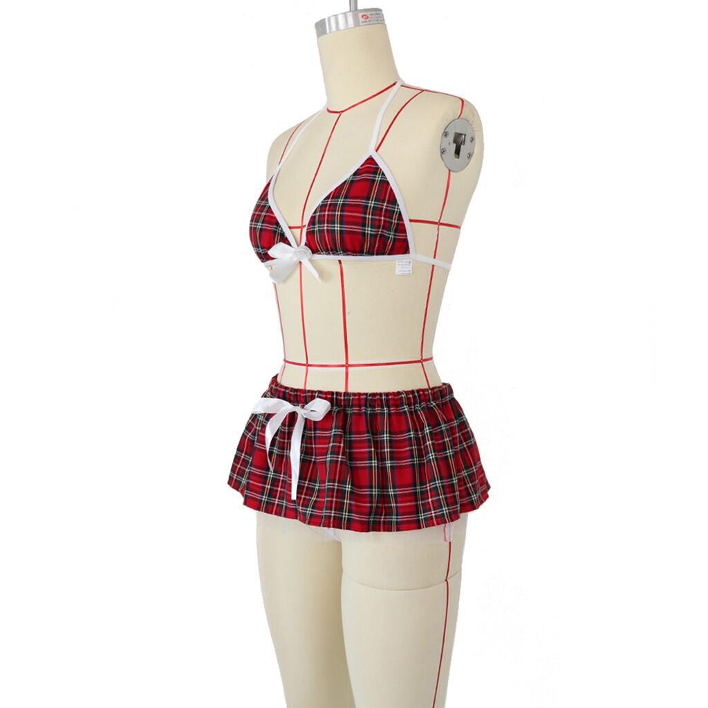 3PC Femmes Sexy Bow Sous-Vêtements Pyjamas Lingerie Uniforme