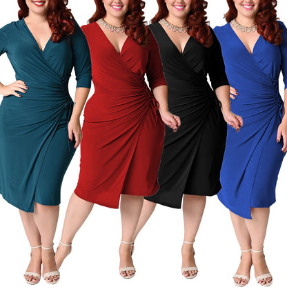 V Sexy Elegant Hot Selling Plus Size Dress
