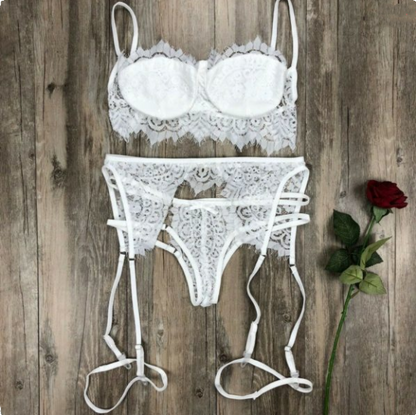 Ensemble de lingerie sexy couture en dentelle sous-vêtements sexy en dentelle trois pièces