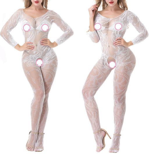 Vêtements résille Sexy creux une pièce Lingerie Sexy femmes