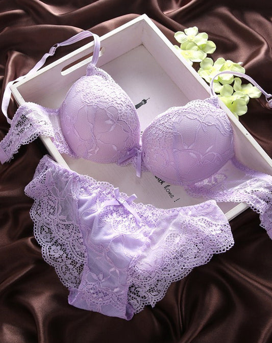 Conjunto de sujetador de dama de encaje sexy grande europeo y americano